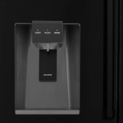 ZLINE 36" 21.6 cu. ft 4-Door French Door Refrigerator with Water and Ice Dispenser in Fingerprint Resistant Black Stainless Steel (RFM-W-36-BS)