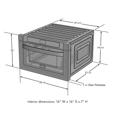 ZLINE 24" 1.2 cu. ft. Built-in Microwave Drawer in Black Stainless Steel (MWD-1-BS)