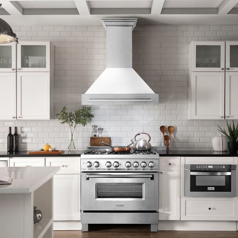 ZLINE 36" DuraSnow® Stainless Steel Range Hood with Shell (8654SNX-36)