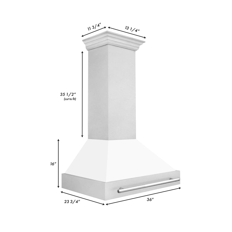 ZLINE 36" DuraSnow® Stainless Steel Range Hood with Shell (8654SNX-36)