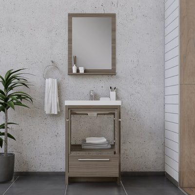 Alya Bath Sortino 24 inch Modern Bathroom Vanity, Gray
