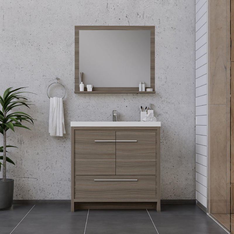 Alya Bath Sortino 36 inch Modern Bathroom Vanity, Gray