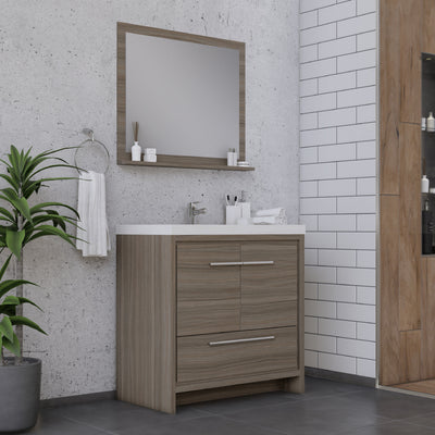 Alya Bath Sortino 36 inch Modern Bathroom Vanity, Gray