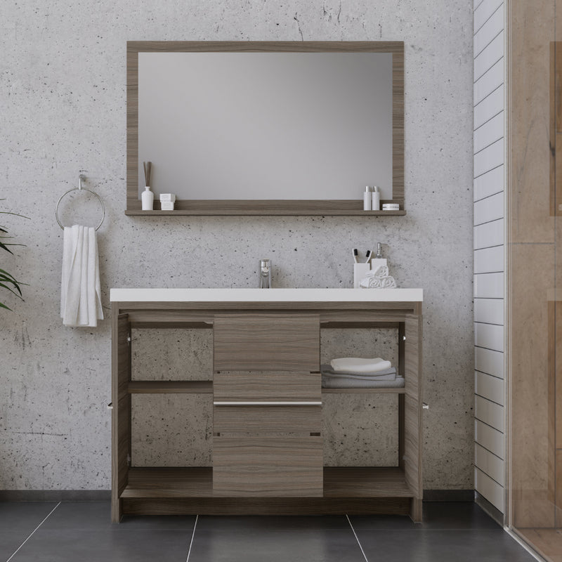 Alya Bath Sortino 48 inch Modern Bathroom Vanity, Gray