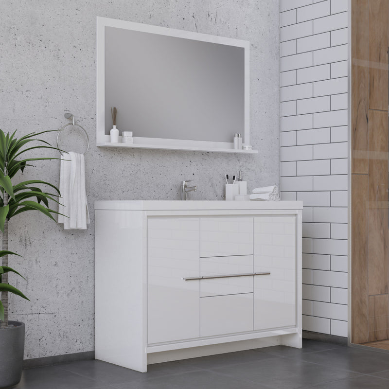 Alya Bath Sortino 48 inch Modern Bathroom Vanity, White