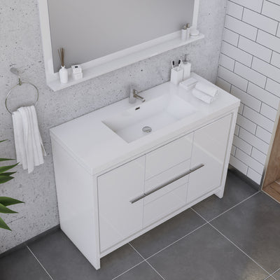 Alya Bath Sortino 48 inch Modern Bathroom Vanity, White