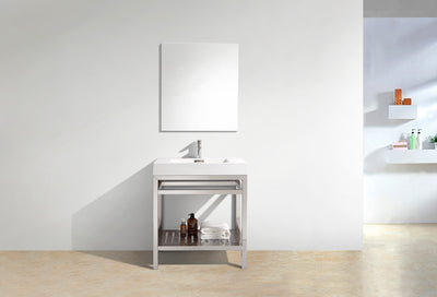 KubeBath Cisco 30" Stainless Steel Console with Acrylic Sink - Chrome