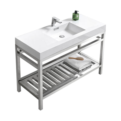 Cisco 48" Stainless Steel Console with Acrylic Sink - Chrome