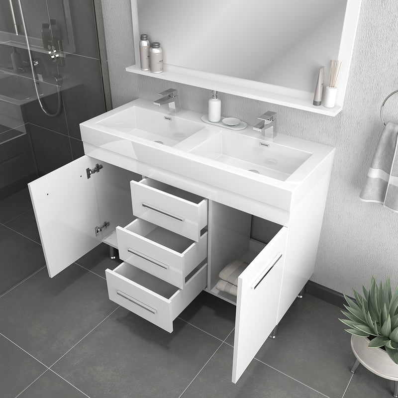 Alya Bath Ripley 48 inch White Double Vanity with Sink