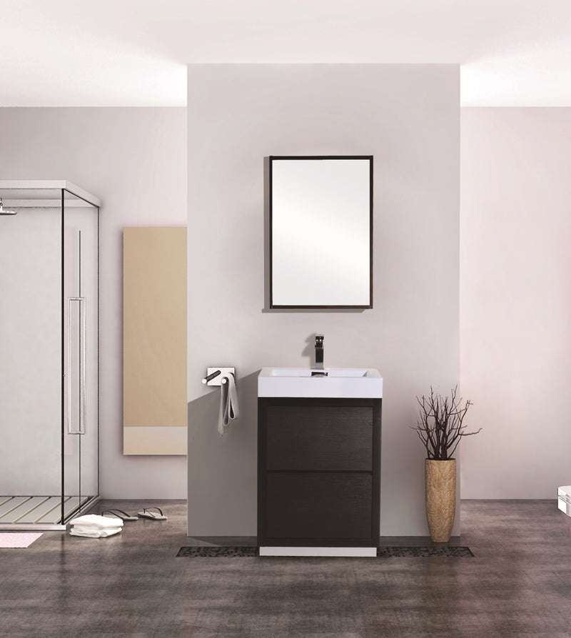 KubeBath Bliss 24" Black Free Standing Modern Bathroom Vanity