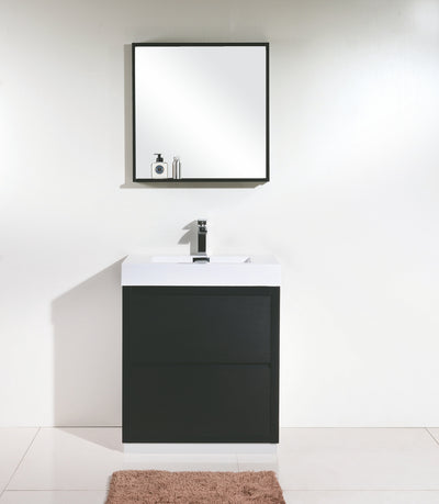 KubeBath Bliss 30" Black Free Standing Modern Bathroom Vanity