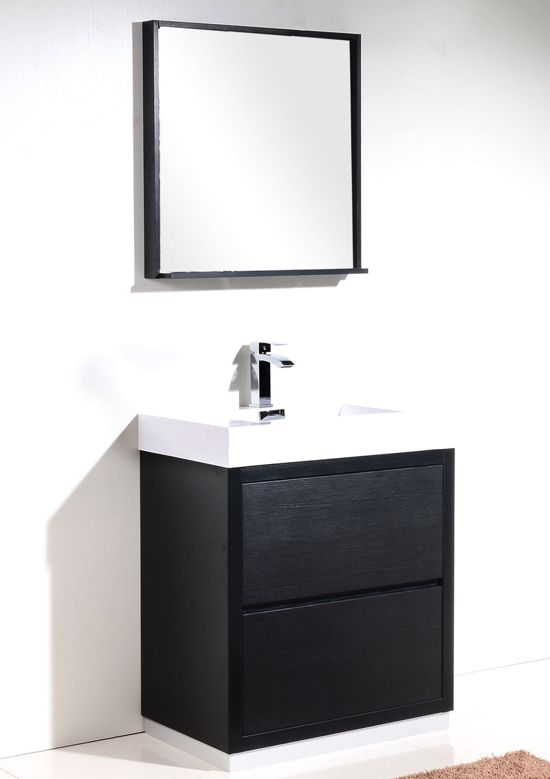 KubeBath Bliss 30" Black Free Standing Modern Bathroom Vanity