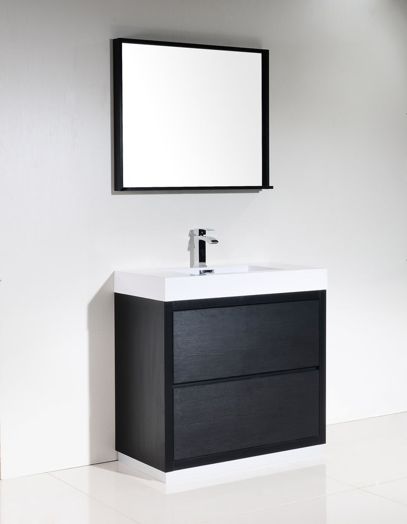 KubeBath Bliss 36" Black Free Standing Modern Bathroom Vanity