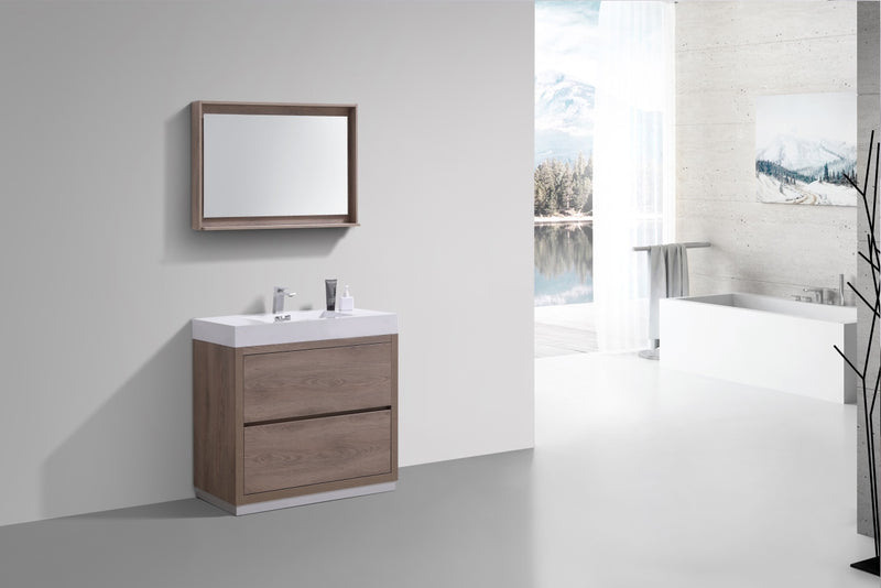 KubeBath Bliss 36" Butternut  Free Standing Modern Bathroom Vanity