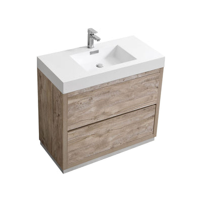 Kube Bath - Bliss 36" Nature Wood Floor Mount Modern Bathroom Vanity