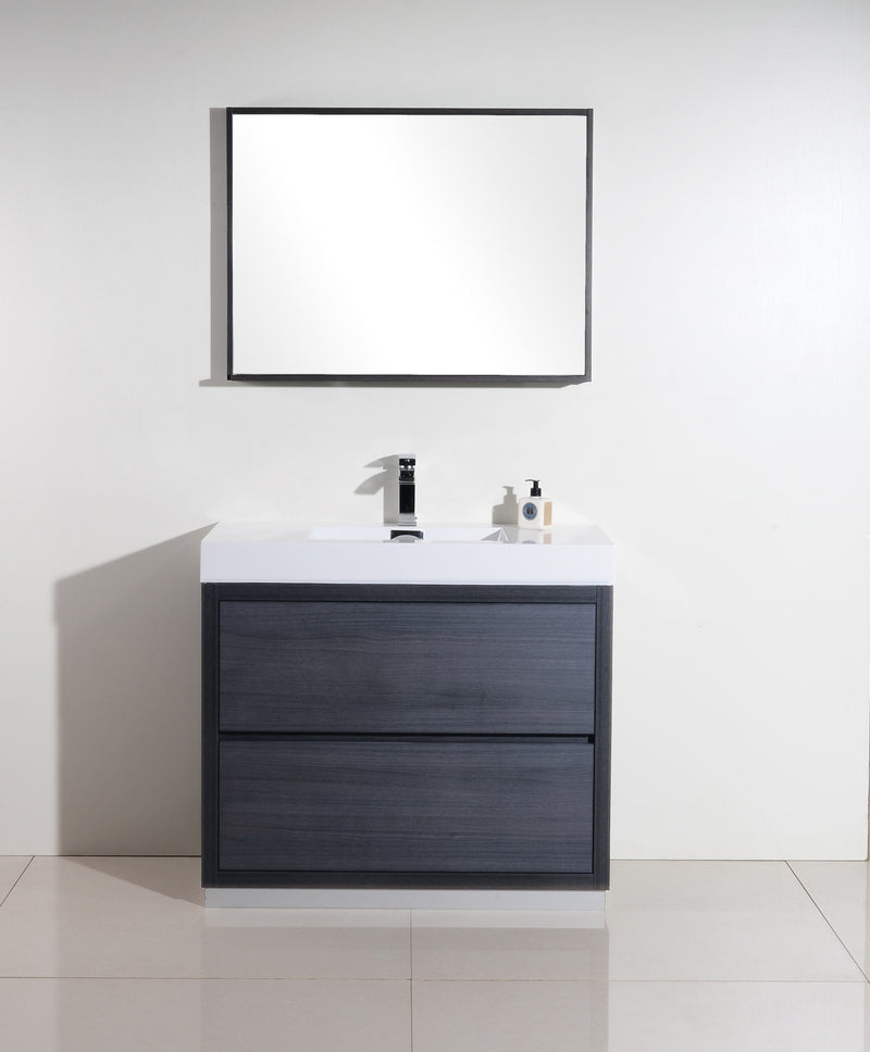 KubeBathBliss 40" Gray Oak Free Standing Modern Bathroom Vanity