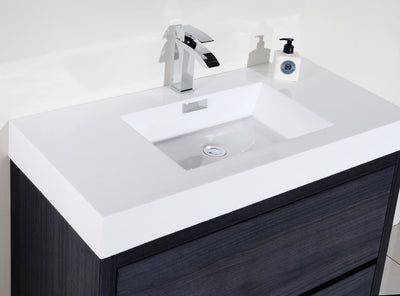 KubeBathBliss 40" Gray Oak Free Standing Modern Bathroom Vanity