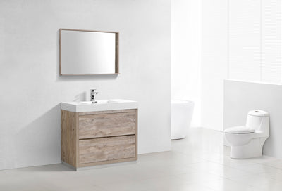 KubeBath Bliss 40" Nature Wood Free Standing Modern Bathroom Vanity