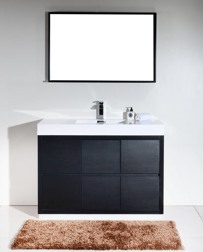 KubeBath Bliss 48" Black Free Standing Modern Bathroom Vanity