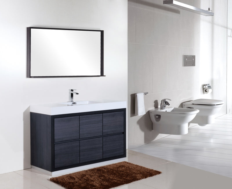 KubeBath Bliss 60" Single Sink Gray Oak Free Standing Modern Bathroom Vanity