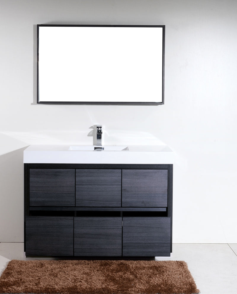 KubeBath Bliss 60" Single Sink Gray Oak Free Standing Modern Bathroom Vanity