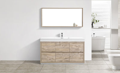 KubeBath Bliss 60" Single Sink Nature Wood Free Standing Modern Bathroom Vanity