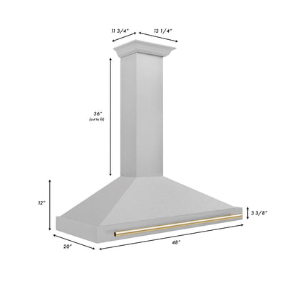 ZLINE 48" Autograph Edition DuraSnow® Stainless Steel Range Hood with DuraSnow® Stainless Steel Shell (KB4SNZ-48)