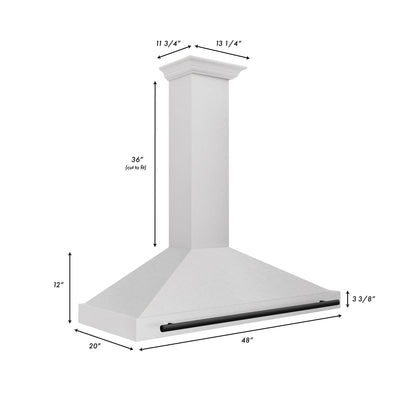 ZLINE 48" Autograph Edition DuraSnow® Stainless Steel Range Hood with DuraSnow® Stainless Steel Shell (KB4SNZ-48)