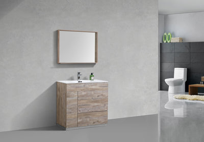 KubeBath Milano 36" Nature Wood Modern Bathroom Vanity
