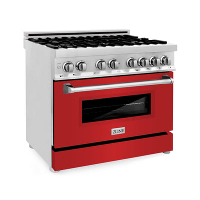 ZLINE 36 in. Professional 4.0 cu. ft. 4 Gas Burner/Electric Oven Range in Stainless Steel (RA36)
