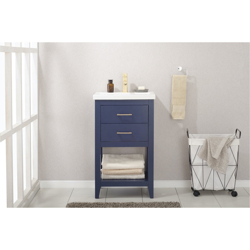 Design Element Cara 20" Single Sink Vanity In Blue