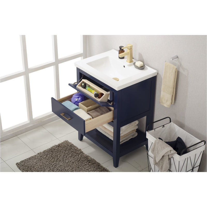 Design Element Cara 24" Single Sink Vanity In Blue