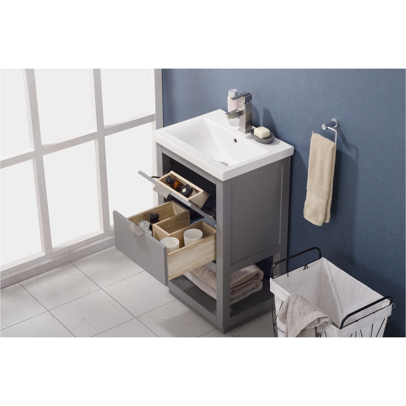 Design Element Klein 20" Single Sink Vanity In Gray