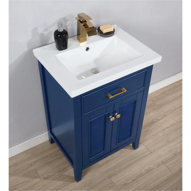 Design Element Cameron 24" Single Sink Vanity In Blue
