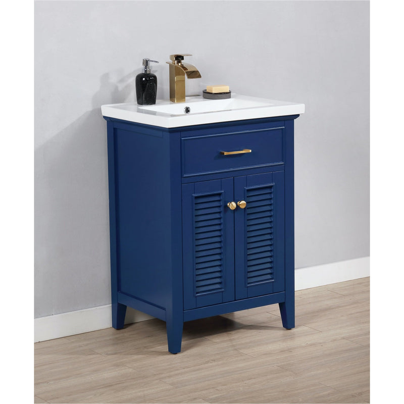 Design Element Cameron 24" Single Sink Vanity In Blue