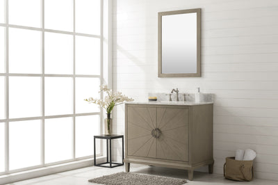 Legion Furniture 36" Antique Gray Oak  Vanity With Carrara White Top