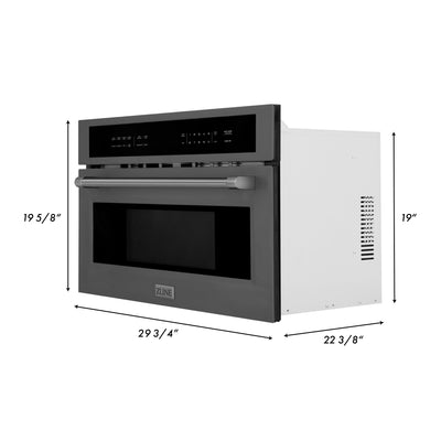 ZLINE 30 Inch wide, 1.6 cu ft. Built-in Convection Microwave Oven in Stainless Steel with Speed and Sensor Cooking (MWO-30-BS)