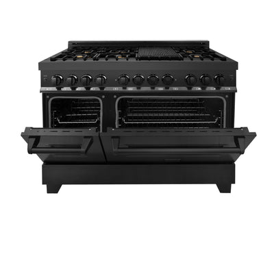 ZLINE 48" Black Stainless 6.0 cu.ft. 7 Gas Burner/Electric Oven Range (RAB-BR-48)