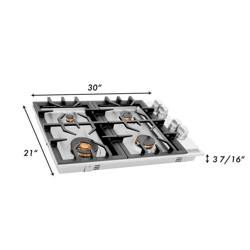 ZLINE 30" Drop-in Gas Stovetop with 4 Gas burners (RC30)