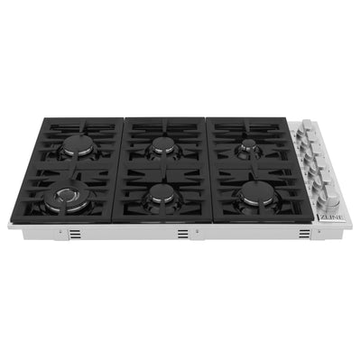 ZLINE 36" Dropin Gas Stovetop with 6 Gas and Black Porcelain Top (RC36-PBT)