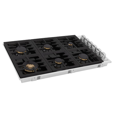ZLINE 36" Dropin Gas Stovetop with 6 Gas and Black Porcelain Top (RC36-PBT)