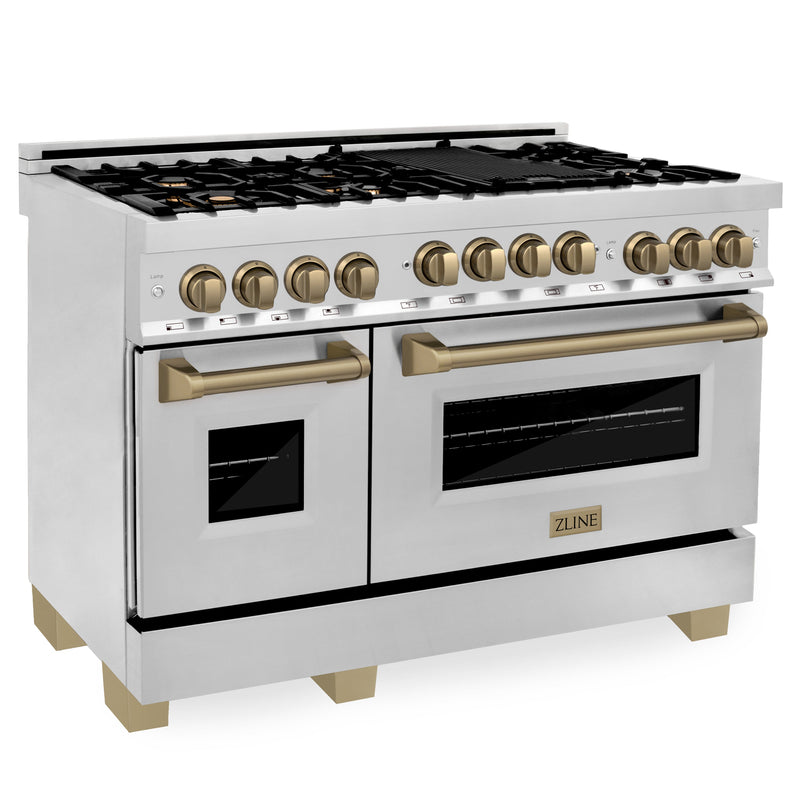 ZLINE Autograph Edition 48" 6.0 cu. ft. Range with Gas Stove and Gas Oven in Stainless Steel with Accents (RGZ-48)