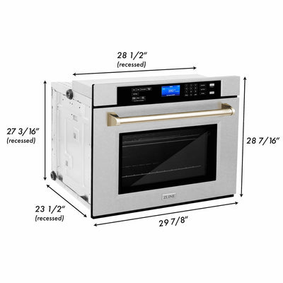 ZLINE 30" Autograph Edition Single Wall Oven with Self Clean and True Convection in DuraSnow® Stainless Steel (AWSSZ-30)