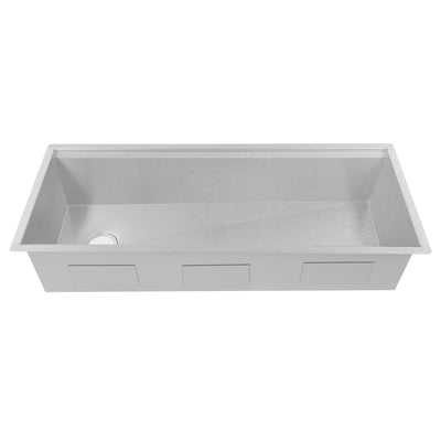 ZLINE Garmisch 43 Inch Undermount Single Bowl Sink in DuraSnow® Stainless Steel with Accessories SLS-43S)