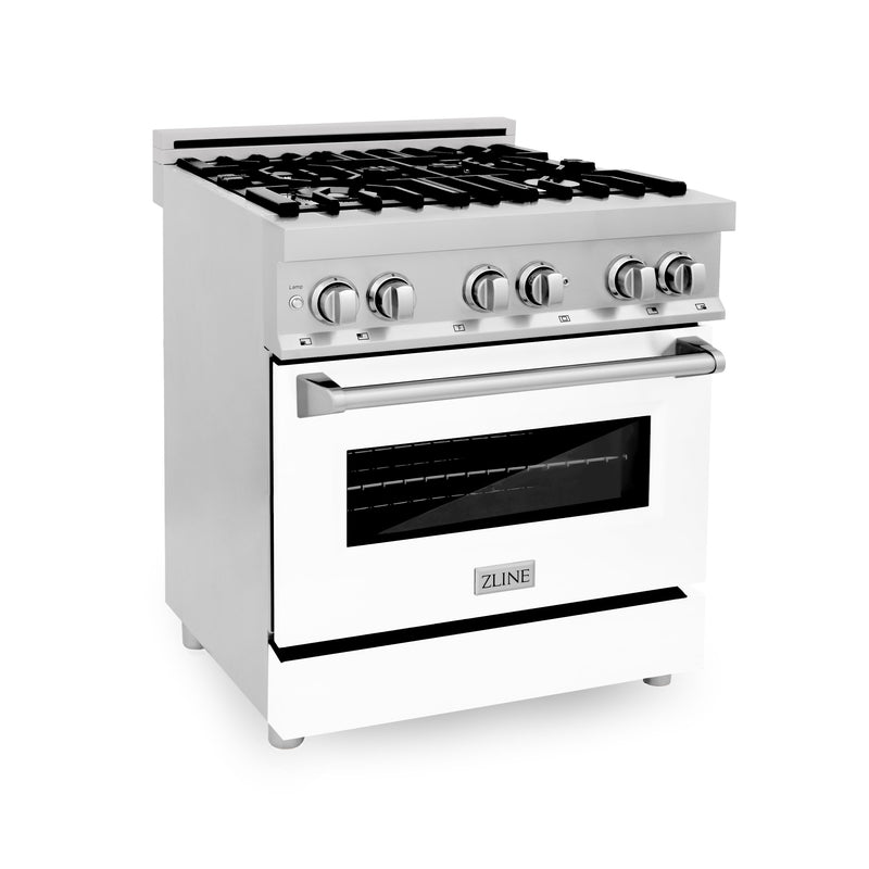 ZLINE 30" 4.0 cu. ft. Dual Fuel Range with Gas Stove and Electric Oven in Stainless Steel with Color Door Options (RA30)