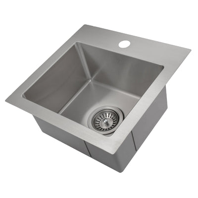 ZLINE Donner 15 inch Topmount Single Bowl Bar Sink in Stainless Steel (STS-15)