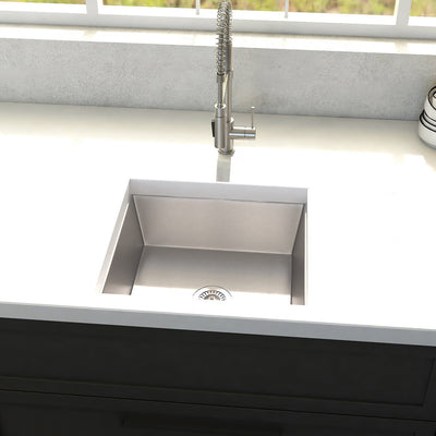 ZLINE Boreal 15 inch Undermount Single Bowl Bar Sink in DuraSnowv Stainless Steel (SUS-15S)