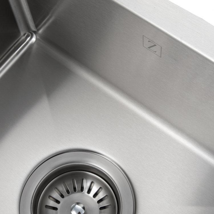 ZLINE Boreal 15 inch Undermount Single Bowl Bar Sink in DuraSnowv Stainless Steel (SUS-15S)