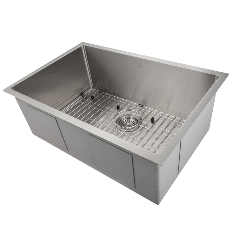 ZLINE Meribel 30 Inch Undermount Single Bowl Sink in DuraSnow® Stainless Steel (SRS-30S)