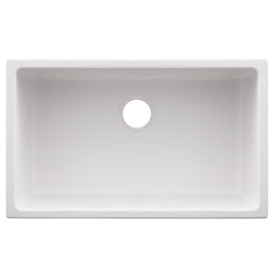 ZLINE 30" Rome Dual Mount Fireclay Sink in White Gloss (FRC5124-WH-30)
